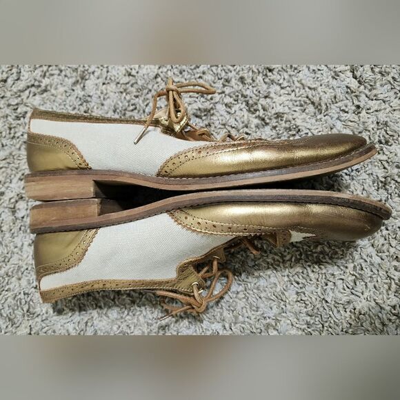 Anthropologie miss Albright Curricula cutout oxford’s bronze shoes size 9 - Picture 7 of 10